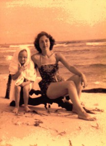 Me with Mom on a Florida beach, age 7.