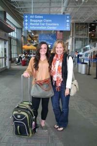 Anne with her niece, McKenna, on their way to Europe.