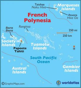 French Polynesia map (Copyright, Graphic Maps)