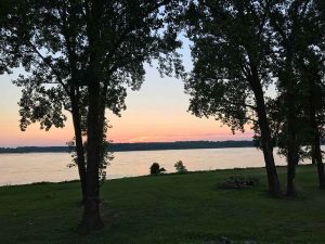 Sunset as viewed from Paulette's on Mud Island.