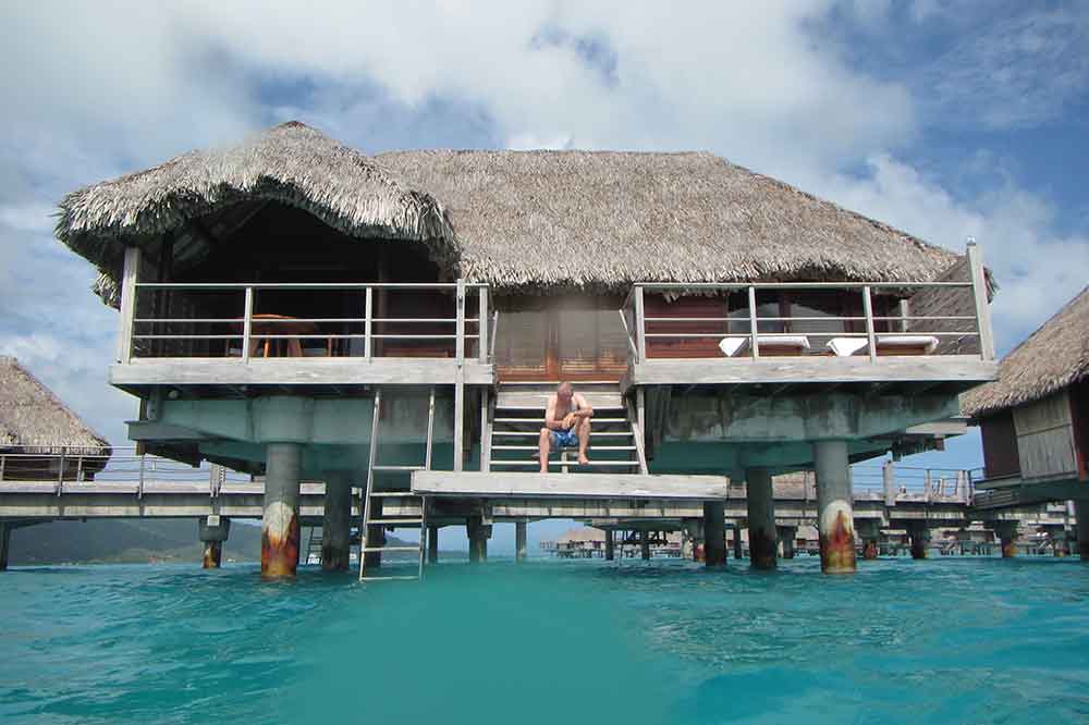 The back side of our bungalow from the water.