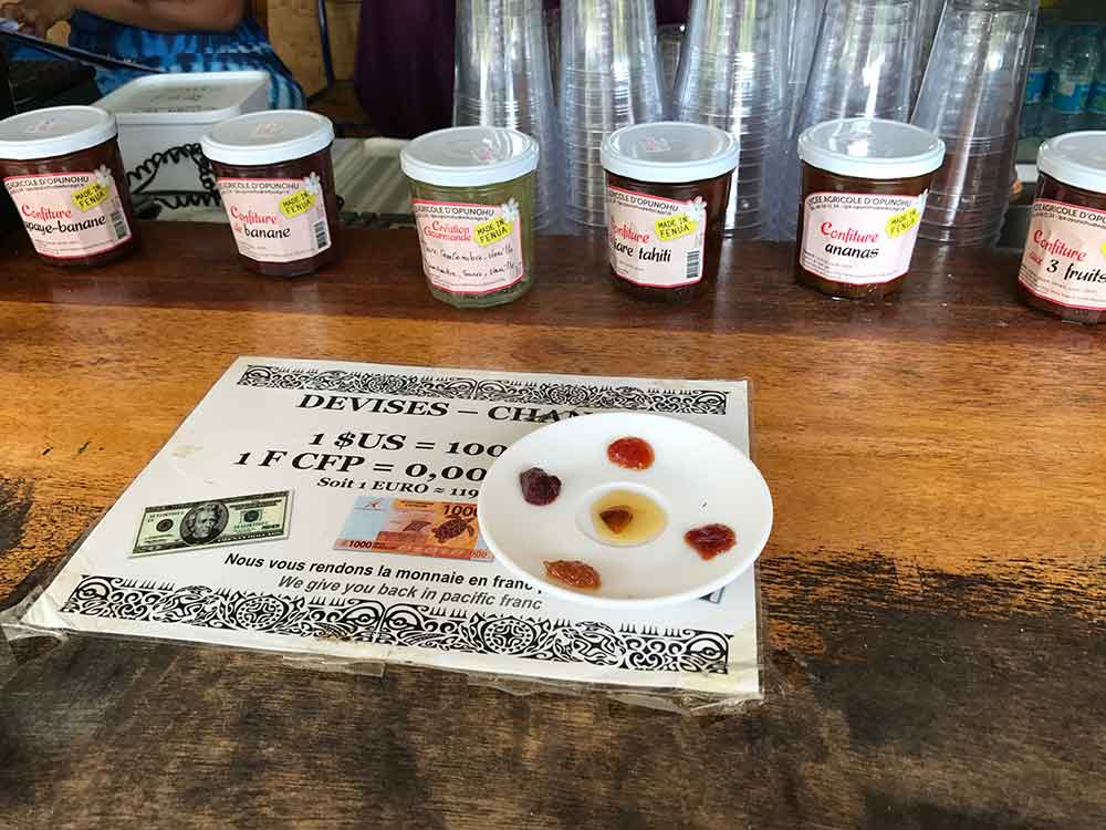 Jam tasting in Moorea