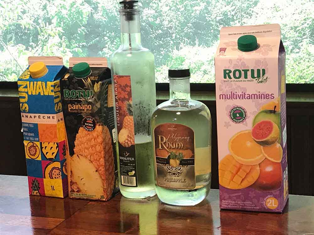 Juices and spirits produced at Manatea processing plant.