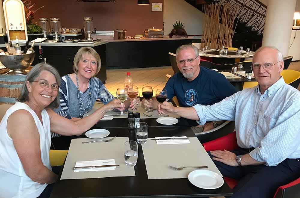 Our final meal at Le Méridien with new friends Carol and Terri.