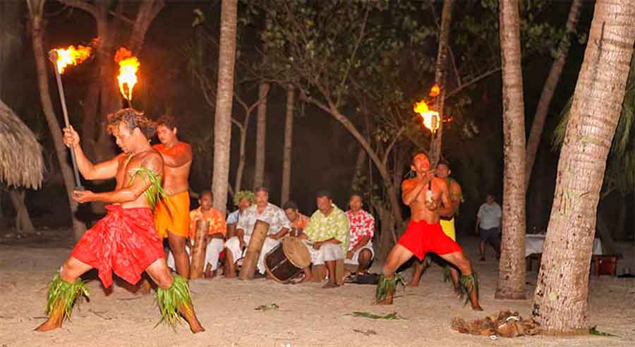 Fire dancers perform at the Destination Discovery Event. (Credit: Windstar Cruises)