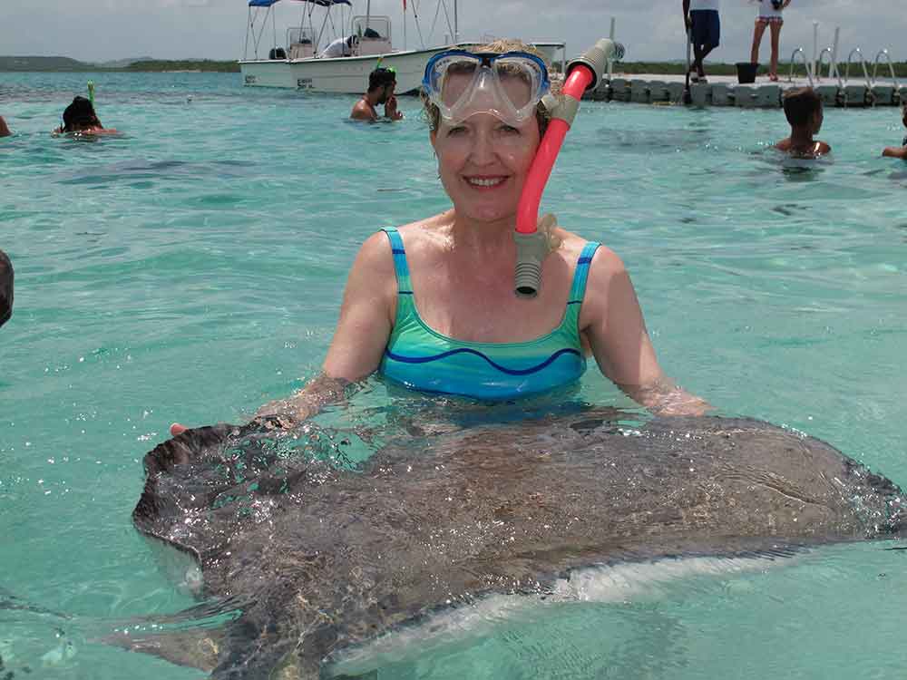 Snorkeling with stingrays in Antigua