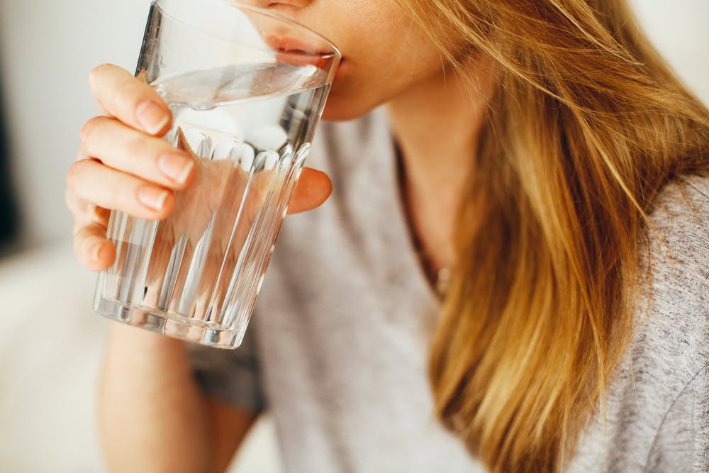 Girl drinking water