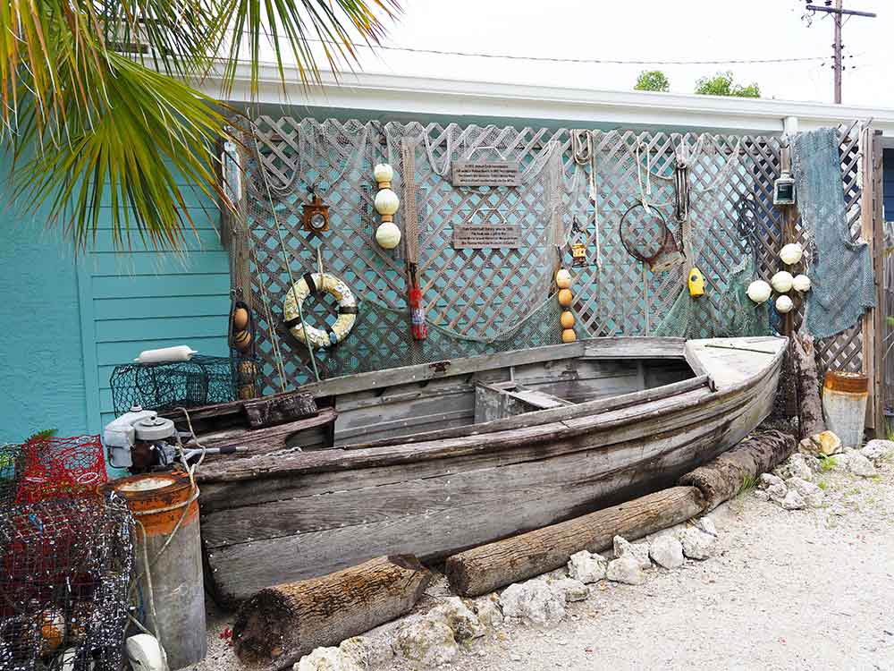 Old fishing boat outside AMI History Museum