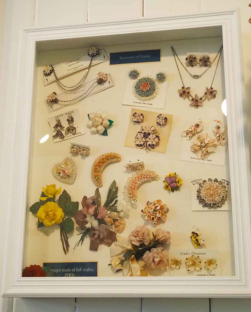 Corsages and Jewelry made from fish scales and shells