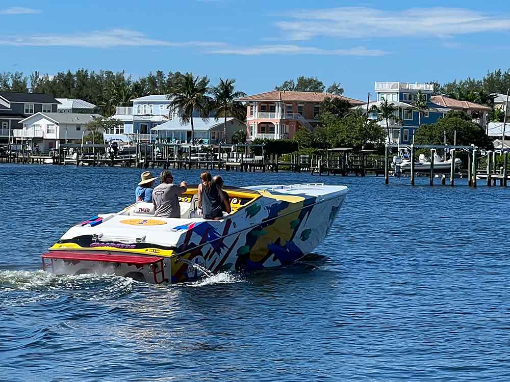 Colorful boat on Paradise Boat Tour