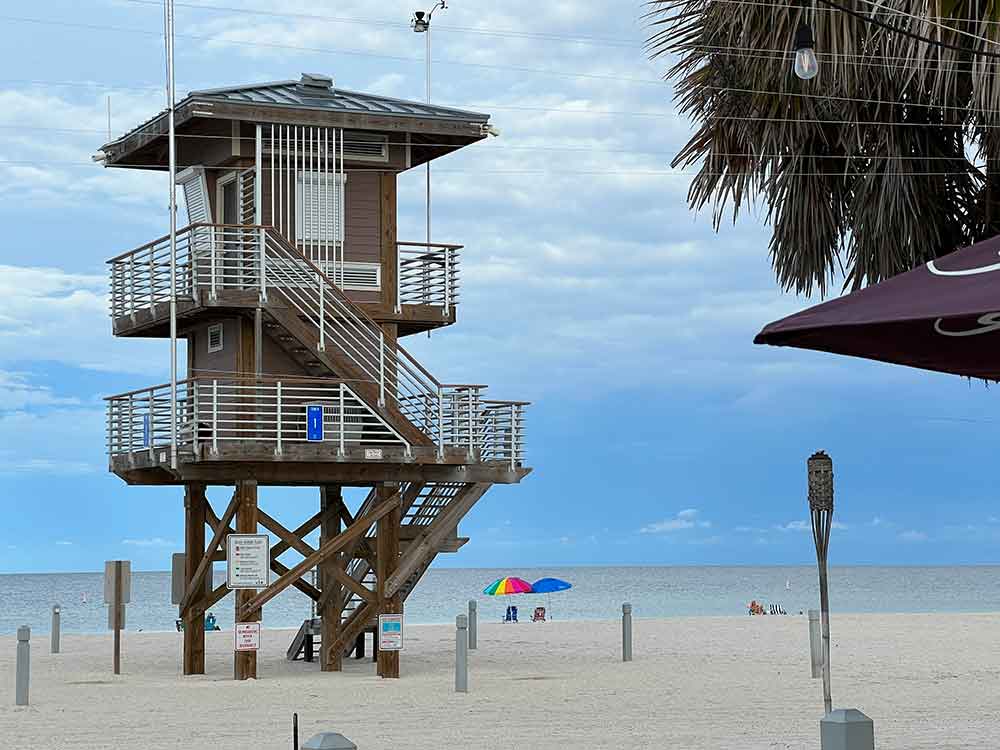 Lifeguard tower at Manatee Beach