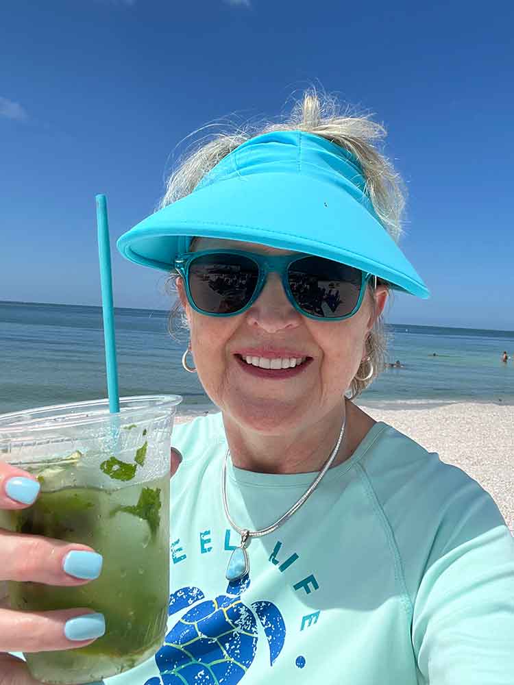 Relaxing with a mojito on Lido Beach.