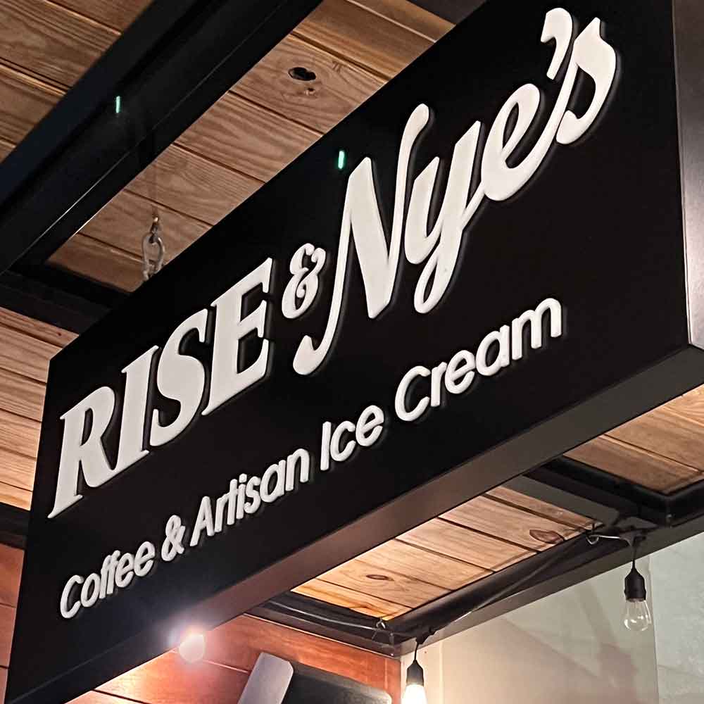 Rise & Nye's sign