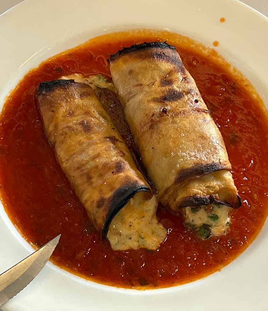 Crepes Aubergine Crab & Fin