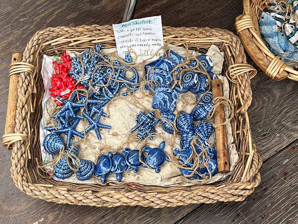 Blue Ceramic Items for sale on Favignana, Egadi Islands