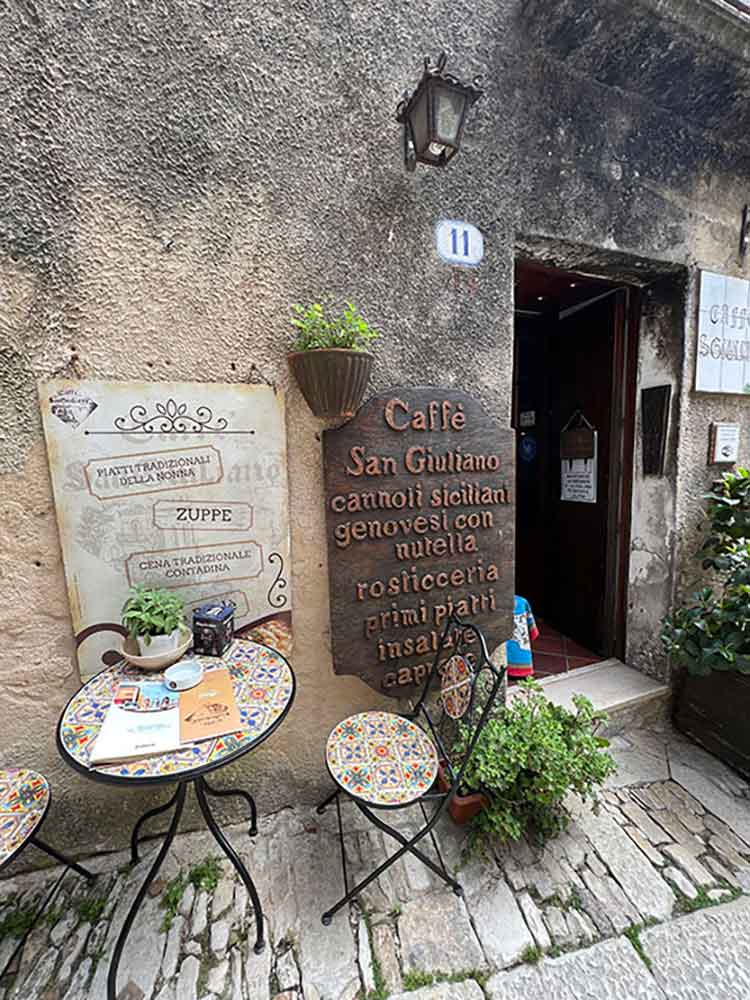 Caffe San Giuliana restaurant in Erice, Sicily