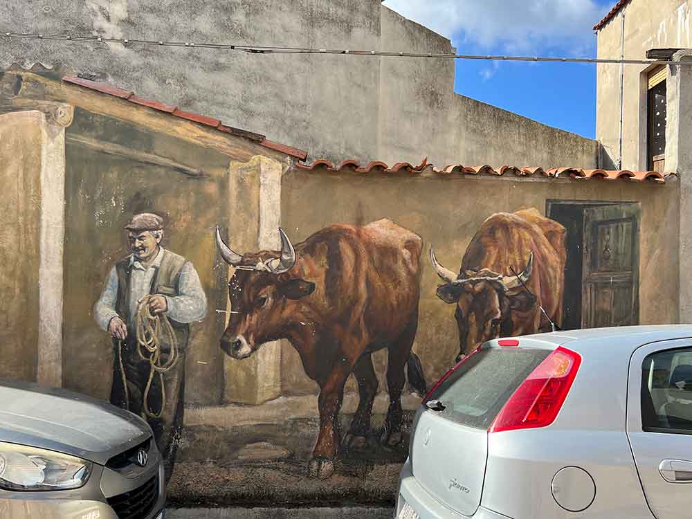 San Sperate Mural Man with Cattle
