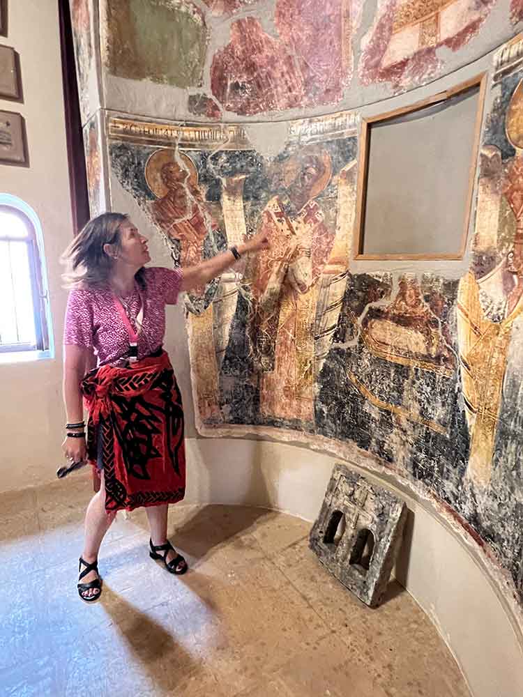 Frescoes revealed by earthquake, Monastery of St. Andrew, Argostoli