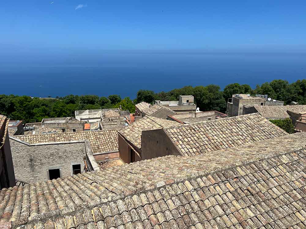 View from rooftop cafe in Erice