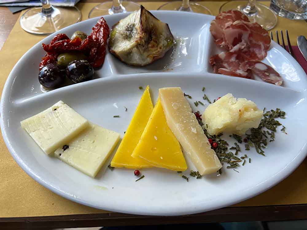 Tasting plate at Gambino Winery