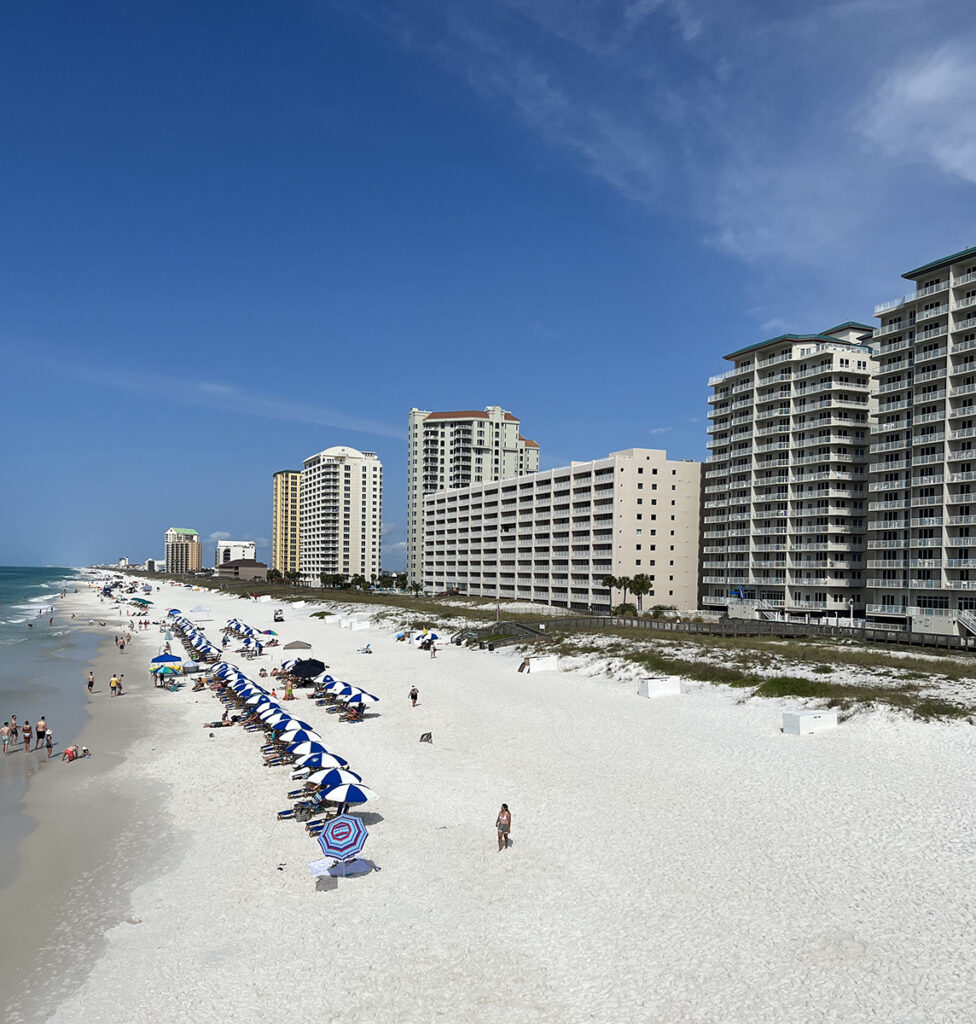 Navarre Beach view of beach and condos