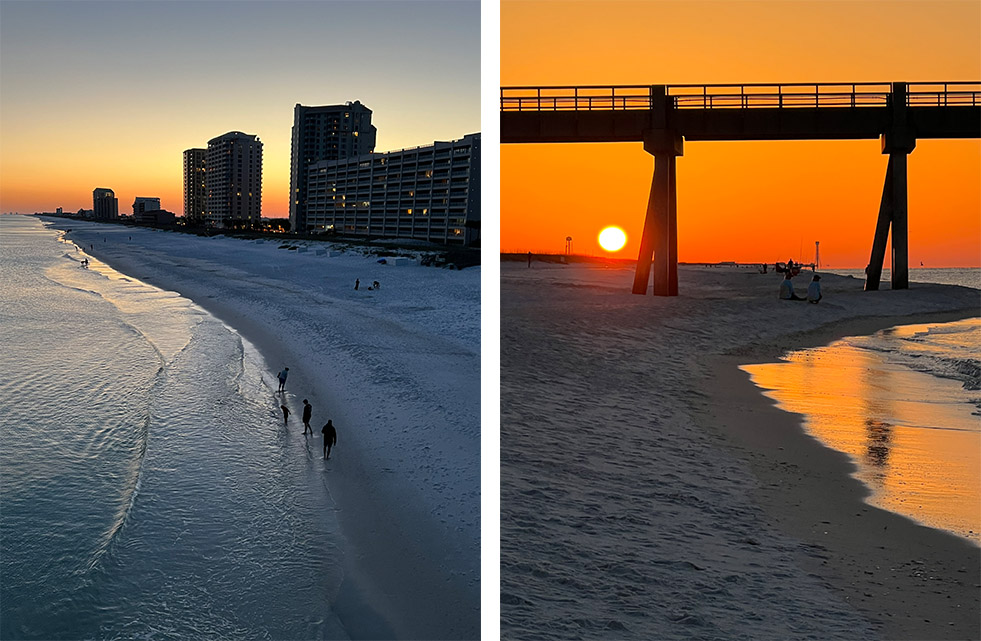 Sunset and Sunrise on Navarre Beach Florida
