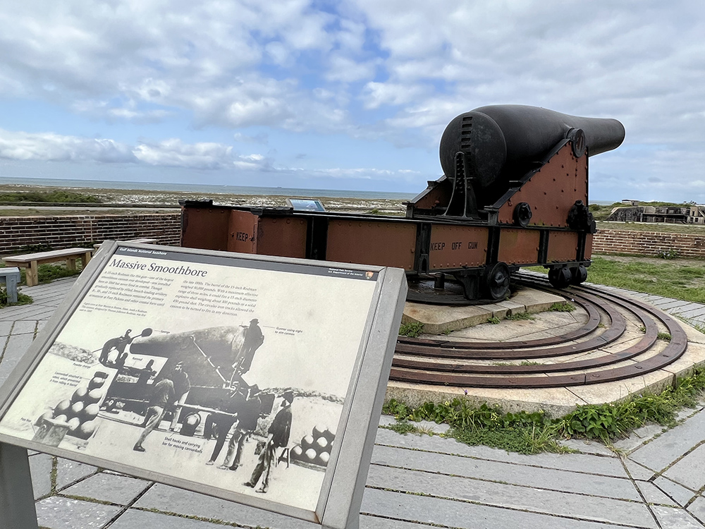 Cannon and part of the fort at Fort Pickens. 