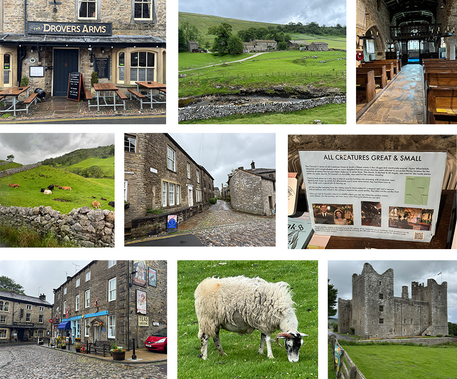 Collage of photos taken on All Creatures Great & Small Tour in Yorkshire Dales