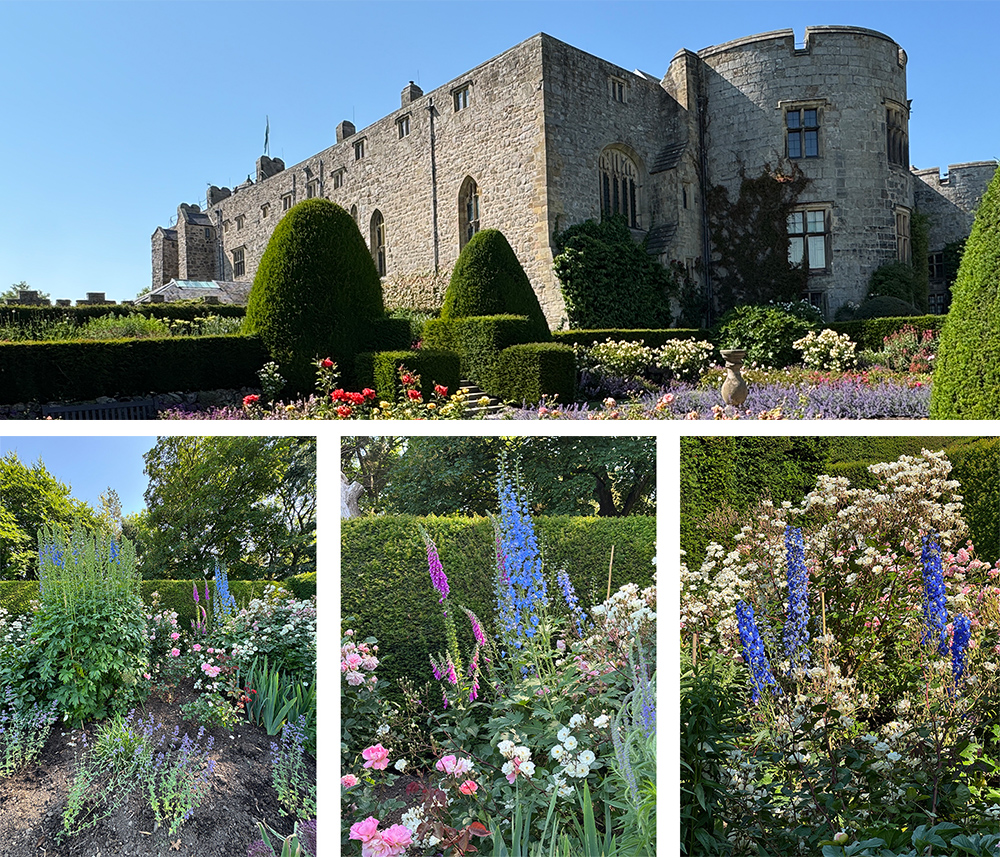 Chirk Castle in Wales, including its three photos taken in its gardens