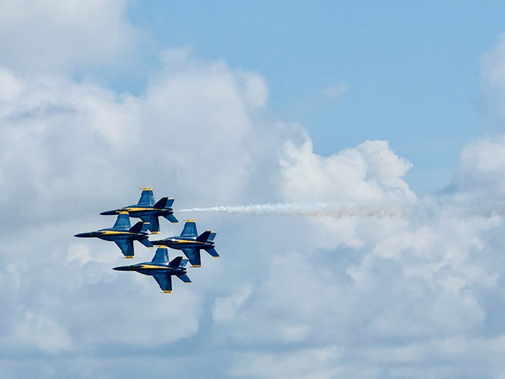 Blue Angels jets seen from the viewing area outside the National Naval Aviation Museum on NAS Pensacola base ©Debbra Dunning Brouillette