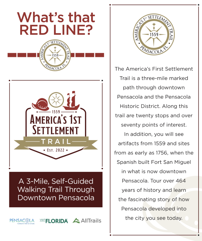 Brochure showing information about America's 1st Settlement.