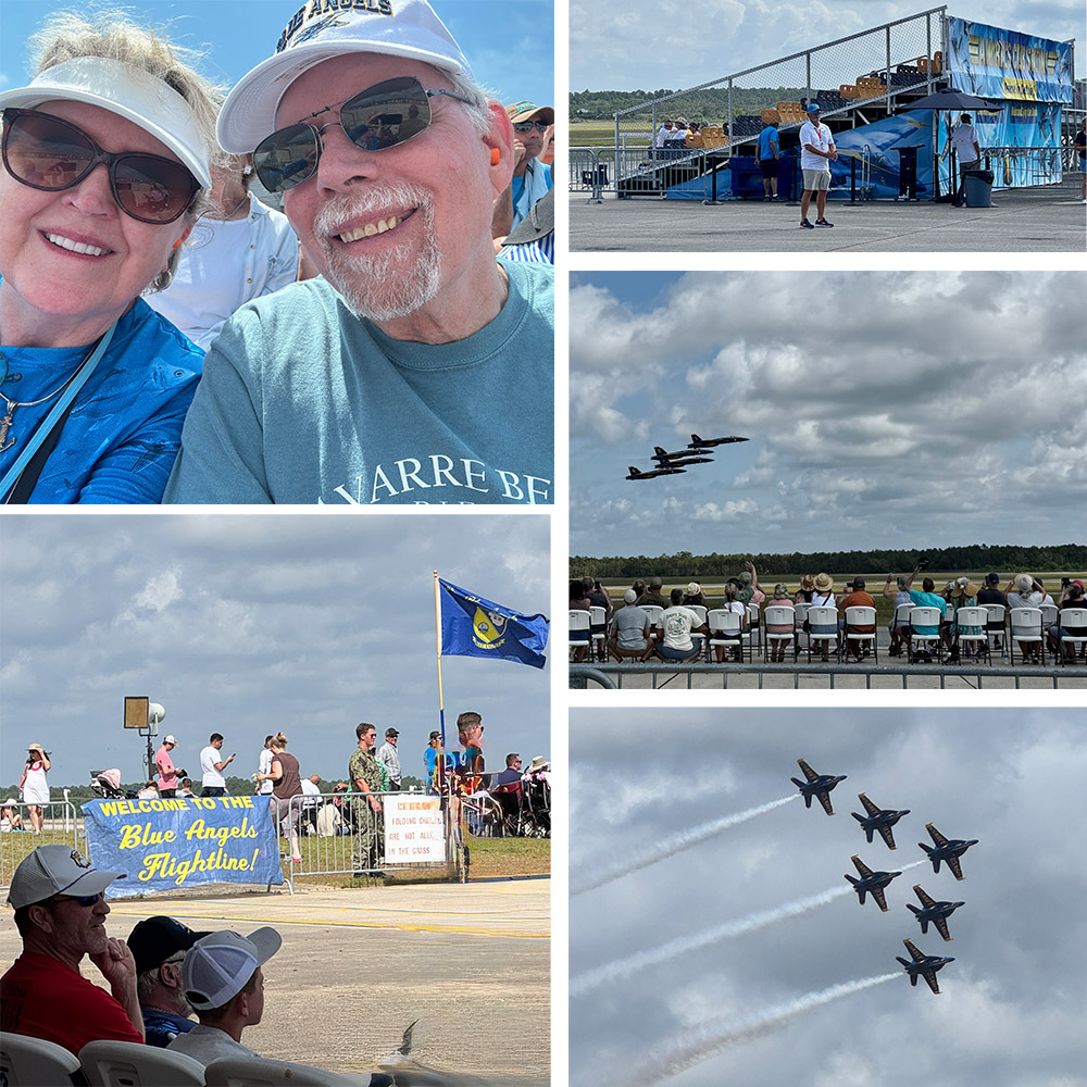 Four photos taken at the Flight Line on the NAS Air Station as we watch the "Blues." ©Debbra Dunning Brouillette