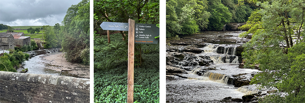 Aysgarth Falls, a triple flight of waterfalls, carved out by the River Ure over an almost one-mile stretch on its descent to mid-Wensleydale. Known for being featured in the 1991 film, Robin Hood: Prince of Thieves. 