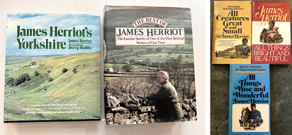 A selection of James Herriot books from my bookshelf.